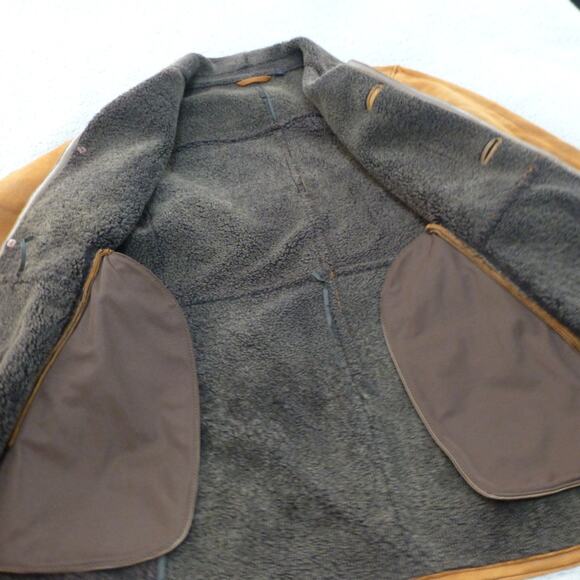 Moriano Spanish Merino Shearling Coat Mens 38 Brown Button Front - Picture 5 of 15